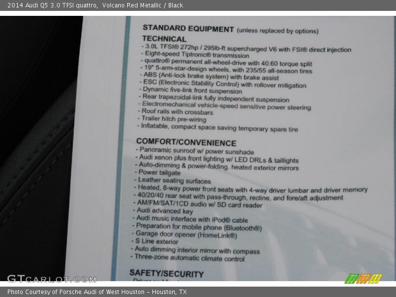 Volcano Red Metallic / Black 2014 Audi Q5 3.0 TFSI quattro