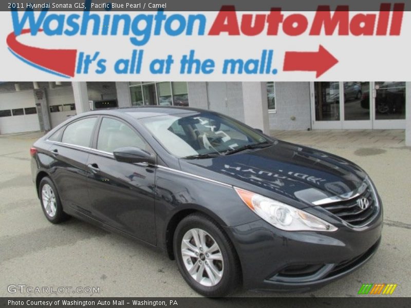 Pacific Blue Pearl / Camel 2011 Hyundai Sonata GLS