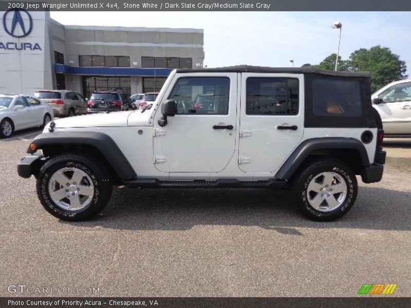 Stone White / Dark Slate Gray/Medium Slate Gray 2009 Jeep Wrangler Unlimited X 4x4