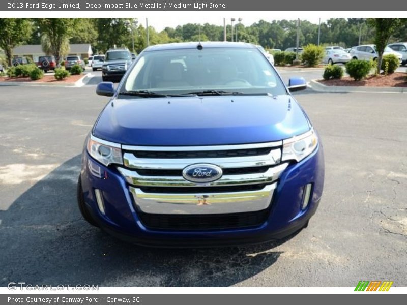 Deep Impact Blue Metallic / Medium Light Stone 2013 Ford Edge Limited