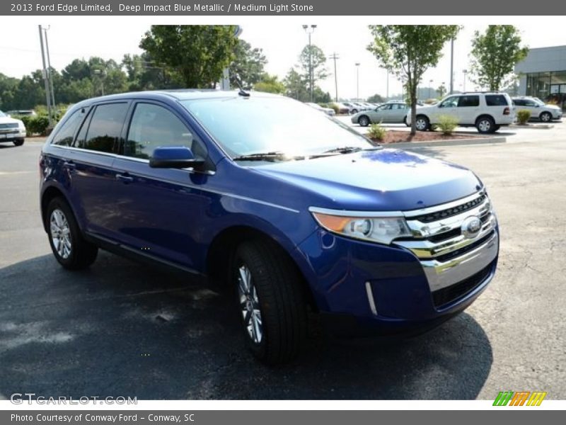 Deep Impact Blue Metallic / Medium Light Stone 2013 Ford Edge Limited
