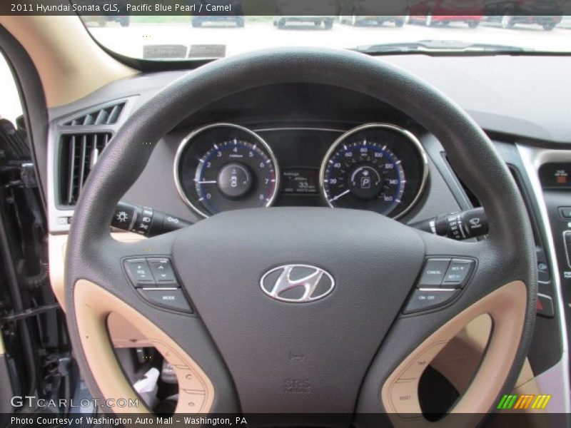 Pacific Blue Pearl / Camel 2011 Hyundai Sonata GLS