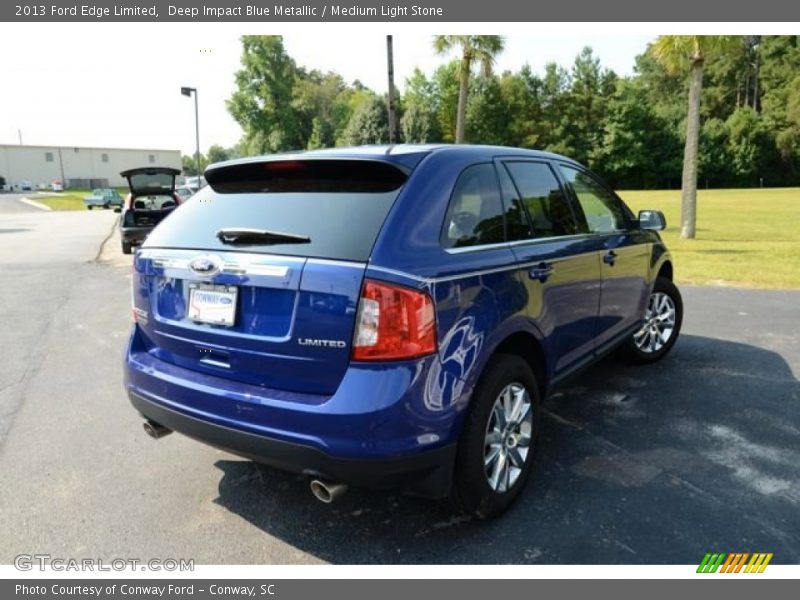 Deep Impact Blue Metallic / Medium Light Stone 2013 Ford Edge Limited