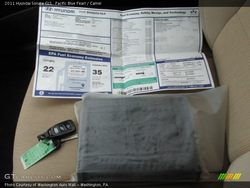 Pacific Blue Pearl / Camel 2011 Hyundai Sonata GLS