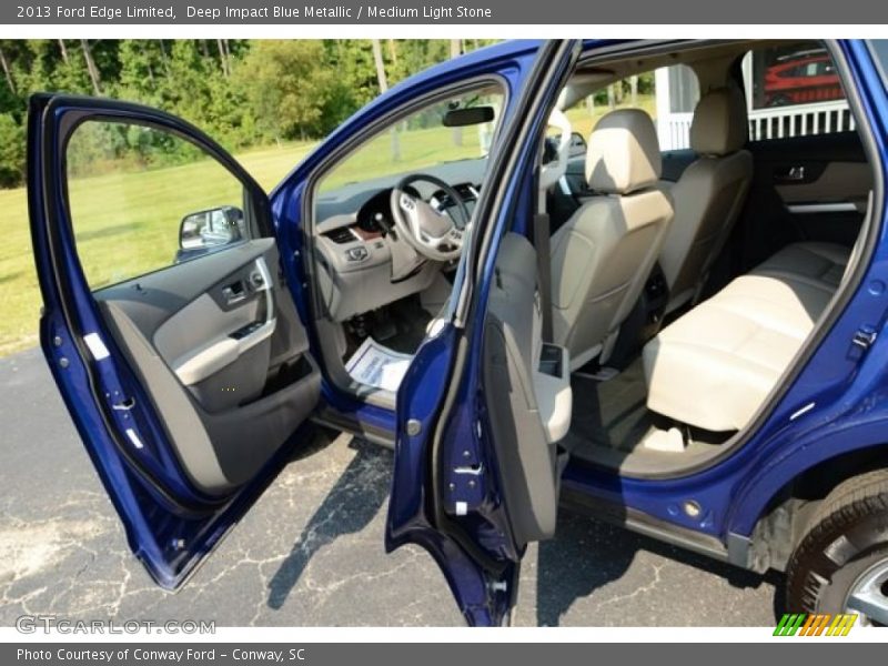 Deep Impact Blue Metallic / Medium Light Stone 2013 Ford Edge Limited