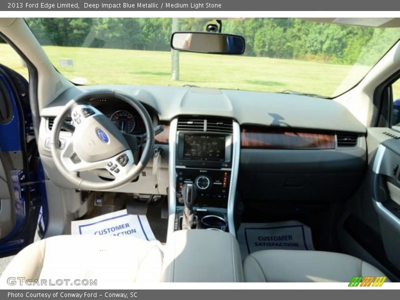 Deep Impact Blue Metallic / Medium Light Stone 2013 Ford Edge Limited