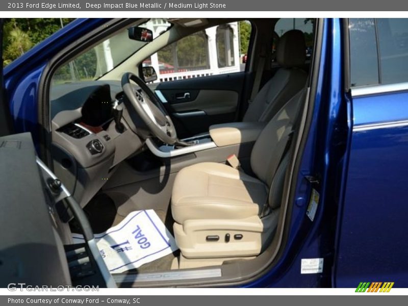 Deep Impact Blue Metallic / Medium Light Stone 2013 Ford Edge Limited