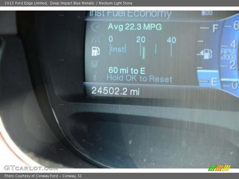 Deep Impact Blue Metallic / Medium Light Stone 2013 Ford Edge Limited
