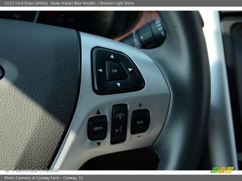 Deep Impact Blue Metallic / Medium Light Stone 2013 Ford Edge Limited