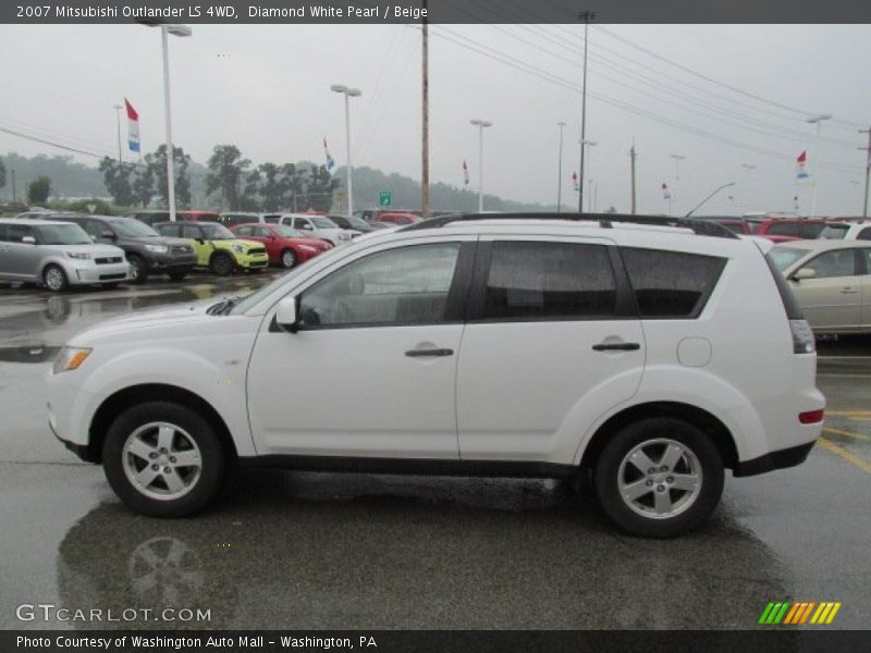 Diamond White Pearl / Beige 2007 Mitsubishi Outlander LS 4WD