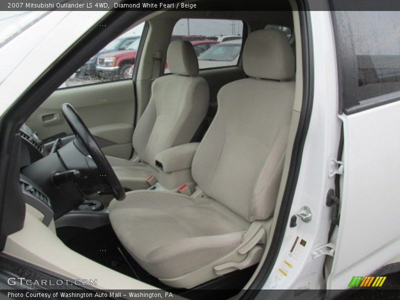 Diamond White Pearl / Beige 2007 Mitsubishi Outlander LS 4WD