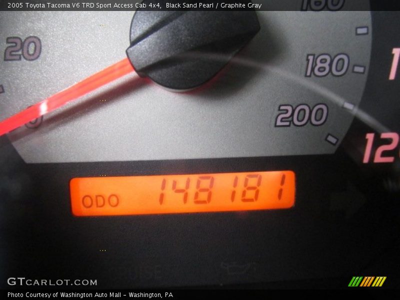 Black Sand Pearl / Graphite Gray 2005 Toyota Tacoma V6 TRD Sport Access Cab 4x4