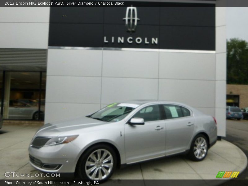 Silver Diamond / Charcoal Black 2013 Lincoln MKS EcoBoost AWD