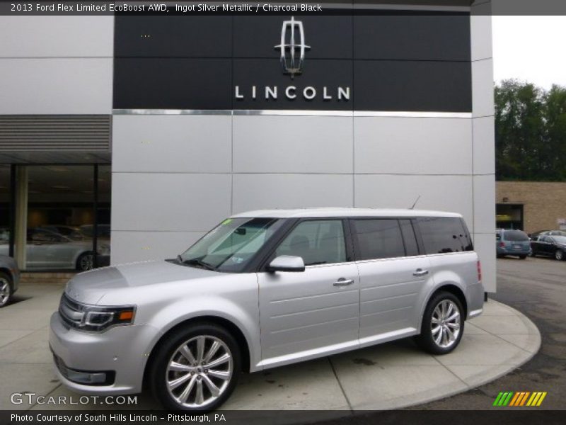 Ingot Silver Metallic / Charcoal Black 2013 Ford Flex Limited EcoBoost AWD