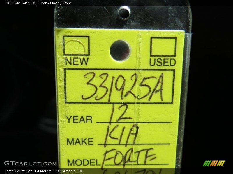 Ebony Black / Stone 2012 Kia Forte EX