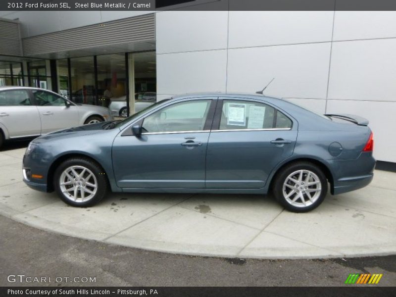 Steel Blue Metallic / Camel 2012 Ford Fusion SEL