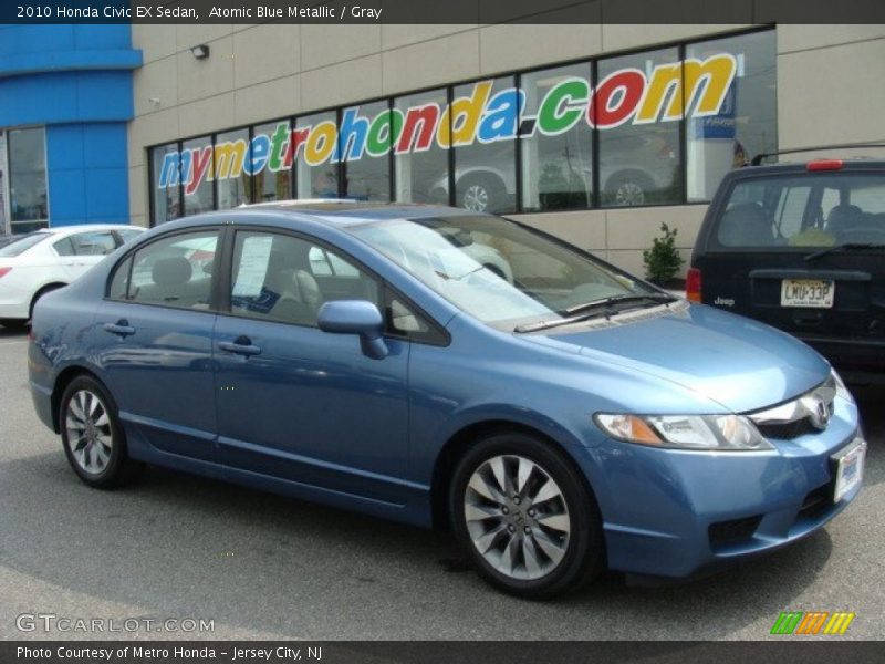 Atomic Blue Metallic / Gray 2010 Honda Civic EX Sedan