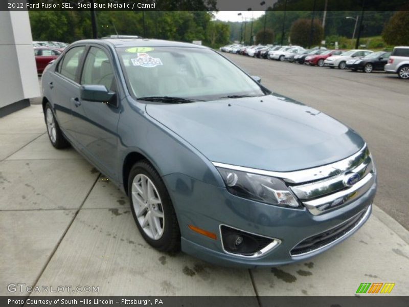 Steel Blue Metallic / Camel 2012 Ford Fusion SEL