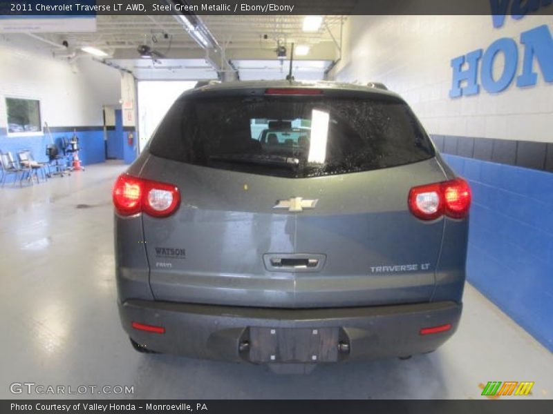 Steel Green Metallic / Ebony/Ebony 2011 Chevrolet Traverse LT AWD