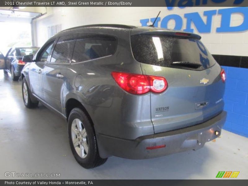 Steel Green Metallic / Ebony/Ebony 2011 Chevrolet Traverse LT AWD