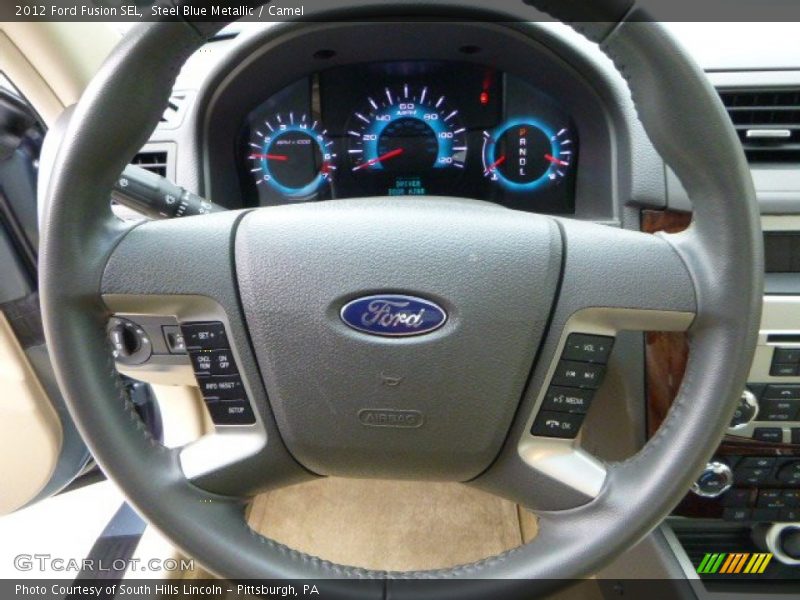 Steel Blue Metallic / Camel 2012 Ford Fusion SEL