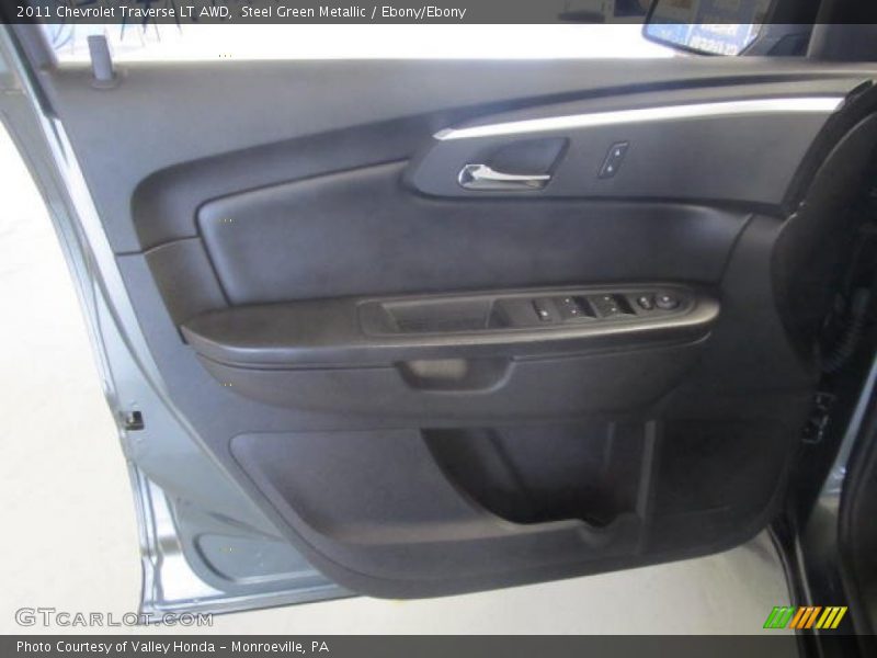 Steel Green Metallic / Ebony/Ebony 2011 Chevrolet Traverse LT AWD