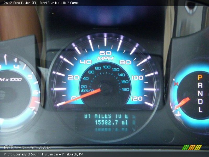 Steel Blue Metallic / Camel 2012 Ford Fusion SEL
