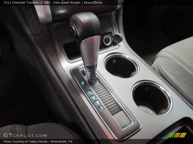 Steel Green Metallic / Ebony/Ebony 2011 Chevrolet Traverse LT AWD
