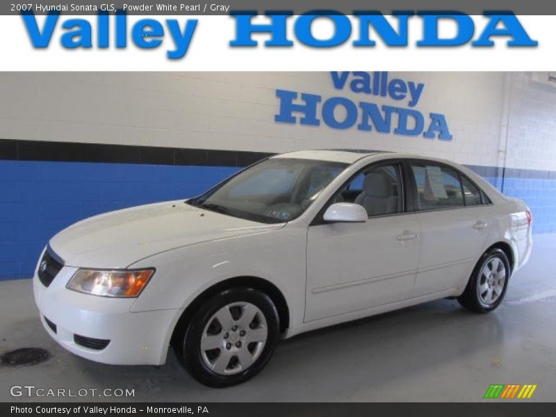 Powder White Pearl / Gray 2007 Hyundai Sonata GLS