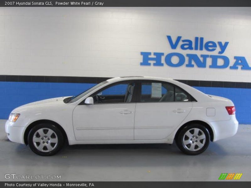 Powder White Pearl / Gray 2007 Hyundai Sonata GLS
