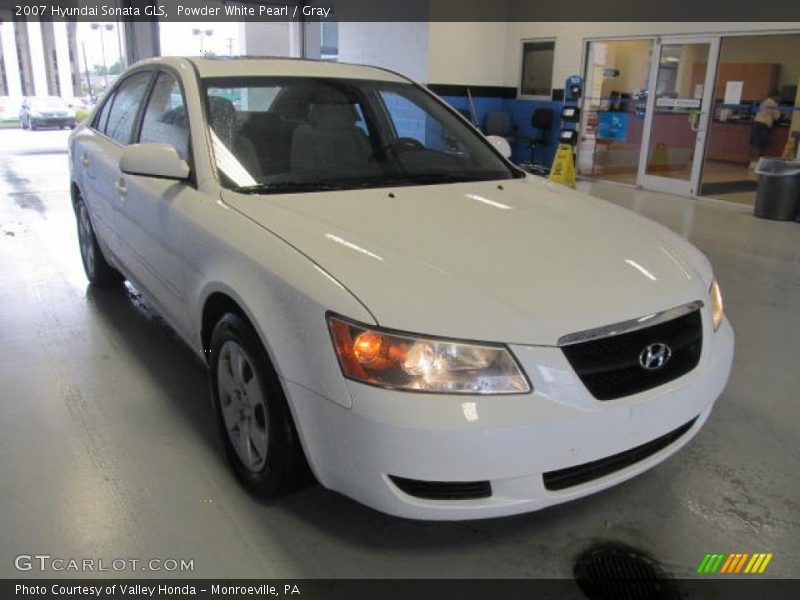 Powder White Pearl / Gray 2007 Hyundai Sonata GLS