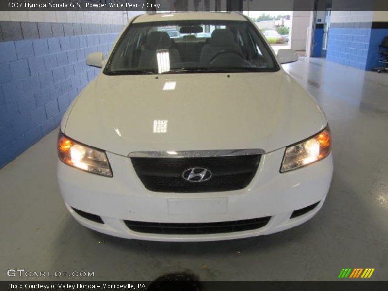Powder White Pearl / Gray 2007 Hyundai Sonata GLS