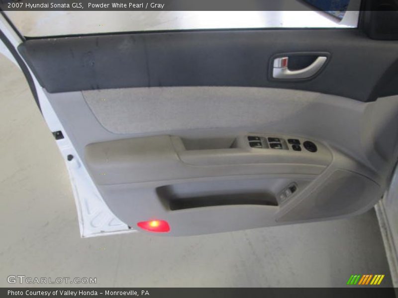 Powder White Pearl / Gray 2007 Hyundai Sonata GLS