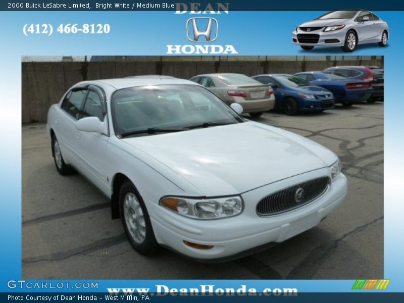 Bright White / Medium Blue 2000 Buick LeSabre Limited