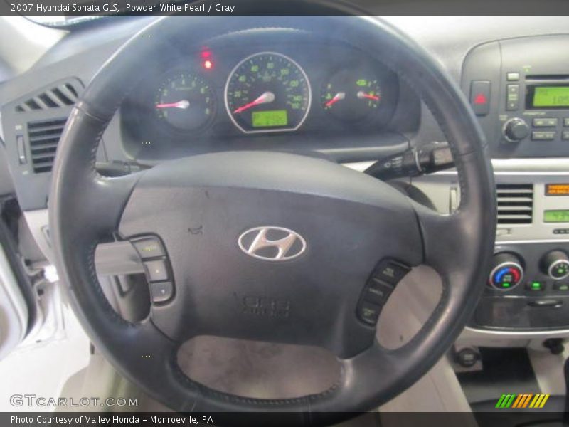 Powder White Pearl / Gray 2007 Hyundai Sonata GLS