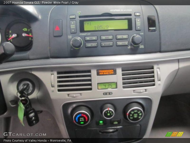 Powder White Pearl / Gray 2007 Hyundai Sonata GLS