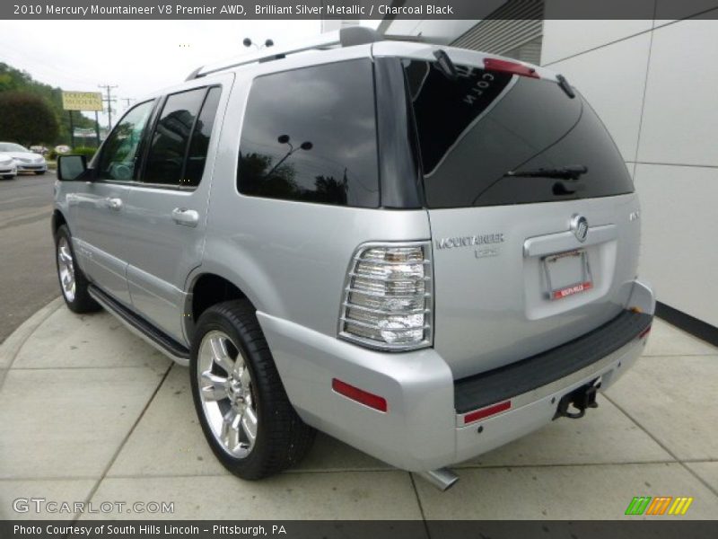 Brilliant Silver Metallic / Charcoal Black 2010 Mercury Mountaineer V8 Premier AWD
