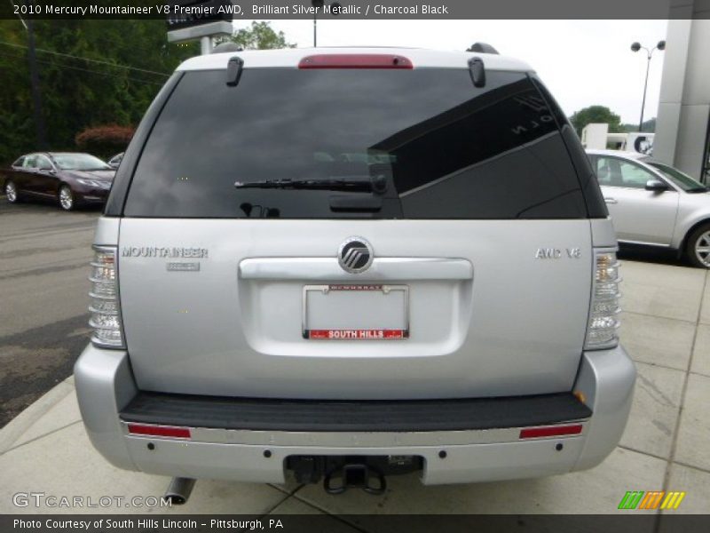 Brilliant Silver Metallic / Charcoal Black 2010 Mercury Mountaineer V8 Premier AWD