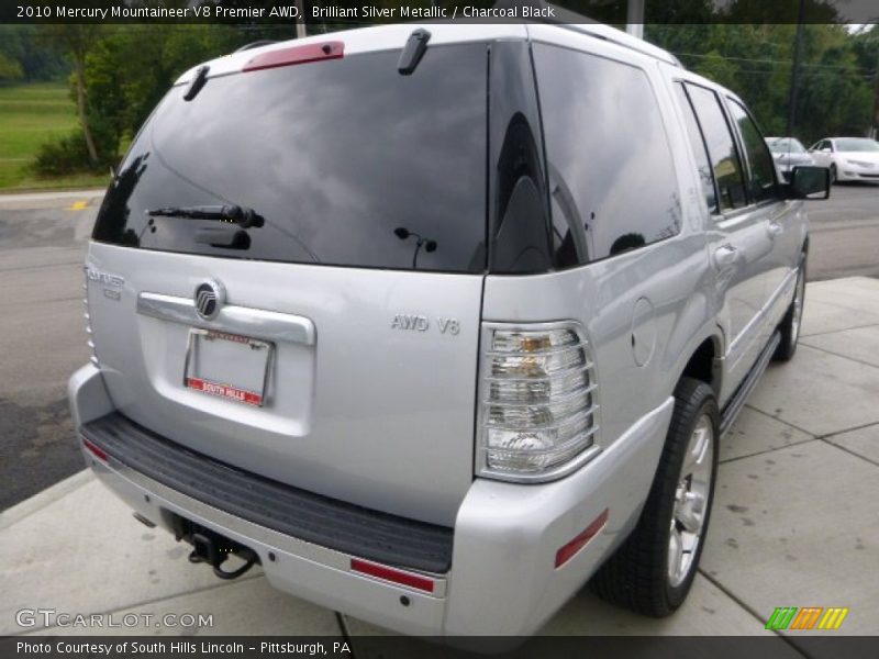 Brilliant Silver Metallic / Charcoal Black 2010 Mercury Mountaineer V8 Premier AWD