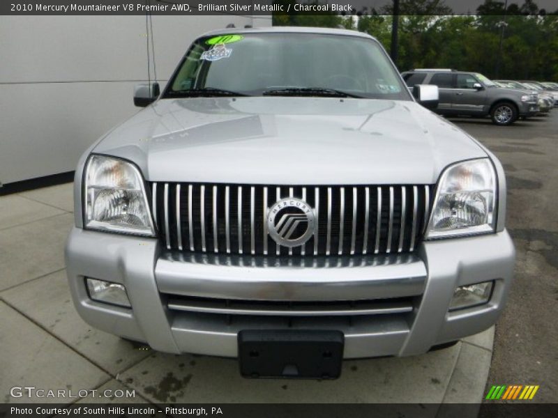 Brilliant Silver Metallic / Charcoal Black 2010 Mercury Mountaineer V8 Premier AWD