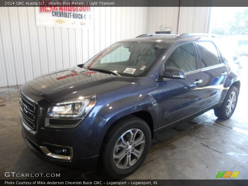 Atlantis Blue Metallic / Light Titanium 2014 GMC Acadia SLT