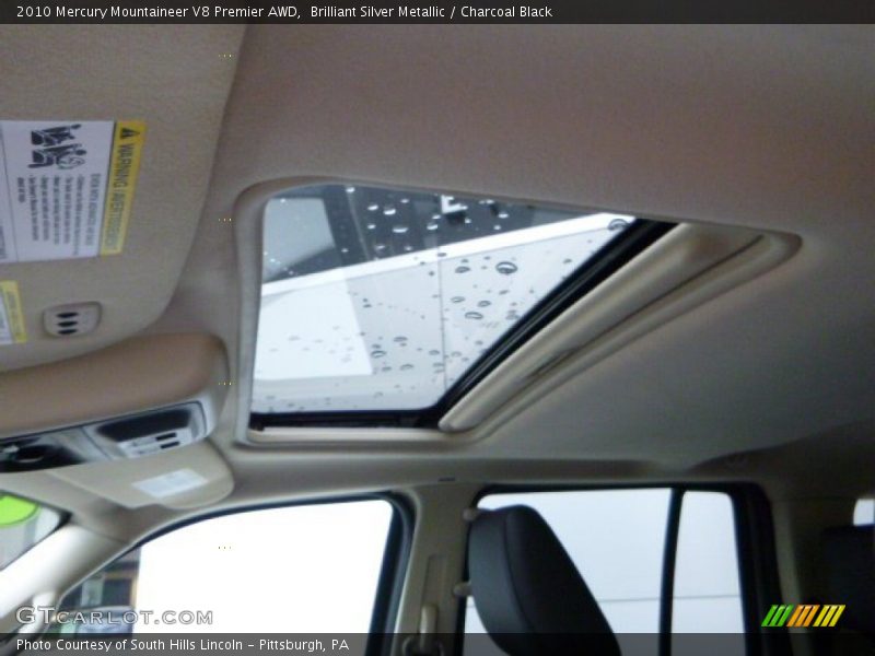 Brilliant Silver Metallic / Charcoal Black 2010 Mercury Mountaineer V8 Premier AWD