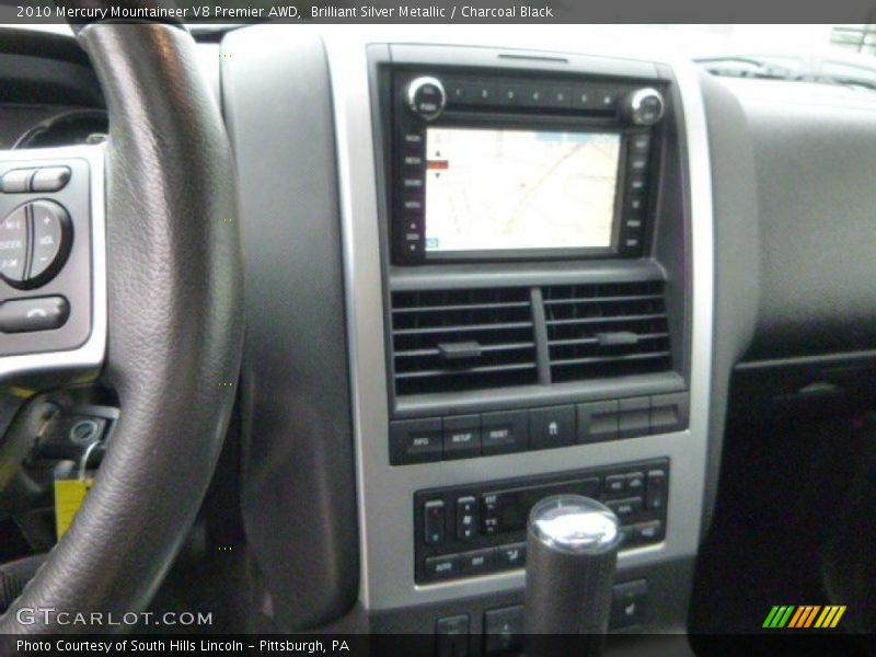 Brilliant Silver Metallic / Charcoal Black 2010 Mercury Mountaineer V8 Premier AWD