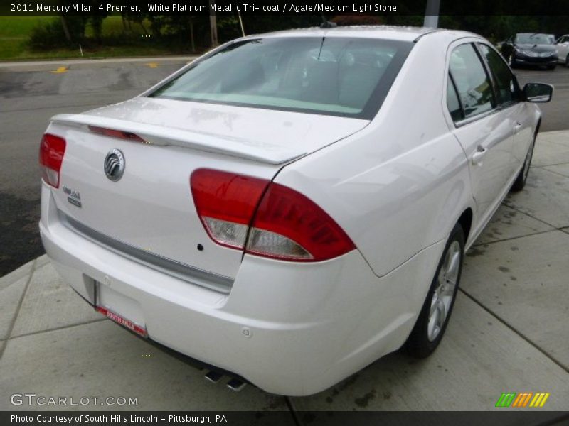 White Platinum Metallic Tri- coat / Agate/Medium Light Stone 2011 Mercury Milan I4 Premier