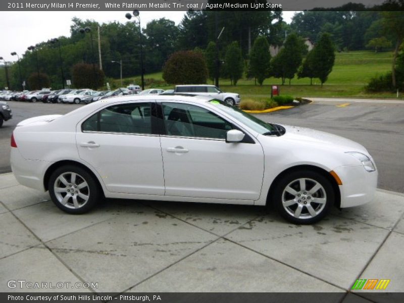 White Platinum Metallic Tri- coat / Agate/Medium Light Stone 2011 Mercury Milan I4 Premier
