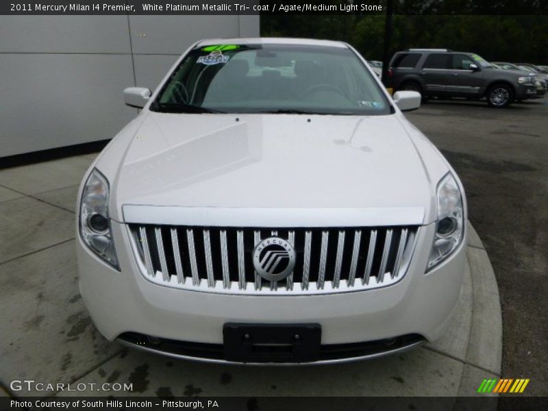 White Platinum Metallic Tri- coat / Agate/Medium Light Stone 2011 Mercury Milan I4 Premier