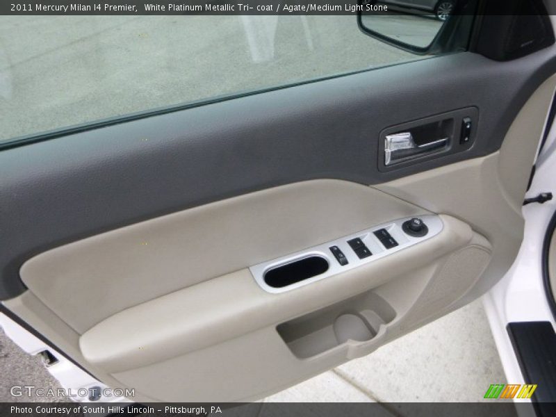 White Platinum Metallic Tri- coat / Agate/Medium Light Stone 2011 Mercury Milan I4 Premier