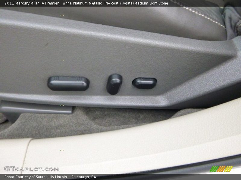 White Platinum Metallic Tri- coat / Agate/Medium Light Stone 2011 Mercury Milan I4 Premier