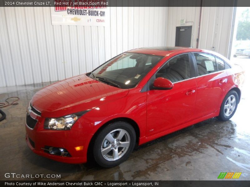 Red Hot / Jet Black/Sport Red 2014 Chevrolet Cruze LT
