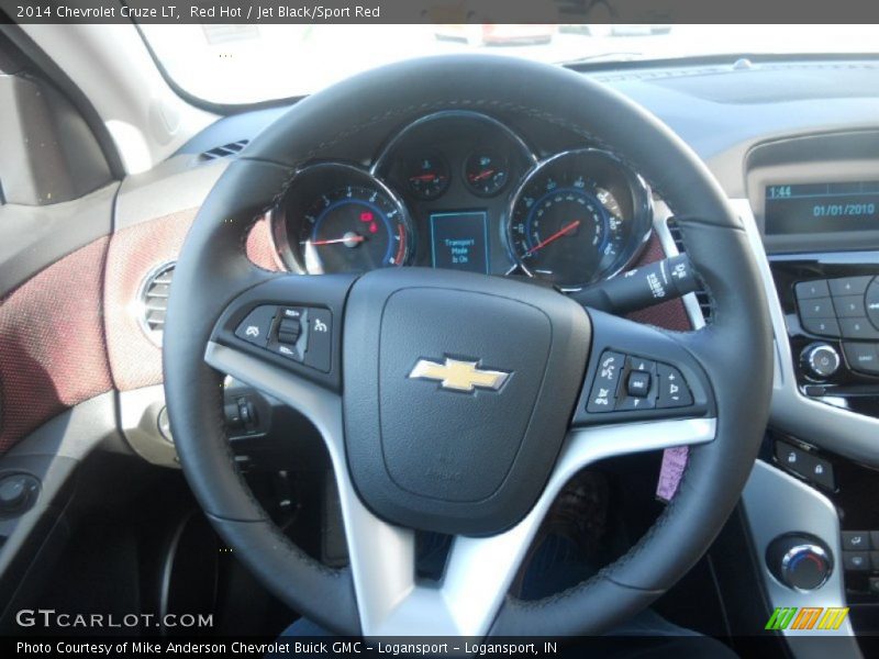 Red Hot / Jet Black/Sport Red 2014 Chevrolet Cruze LT